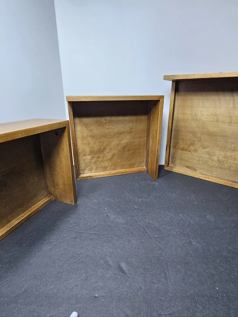 Wooden Nesting Tray Set - Brown Serving & Organization Trays L 14 x W 12 x H 9